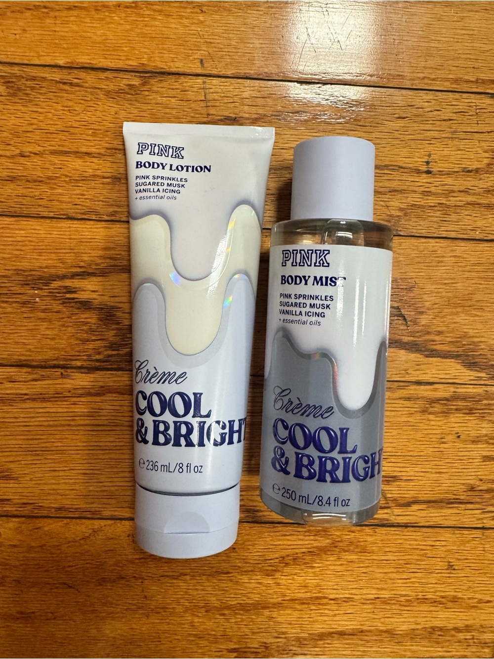 PINK Victoria's Secret Cool & Bright Crème Body Lotion and Mist - White